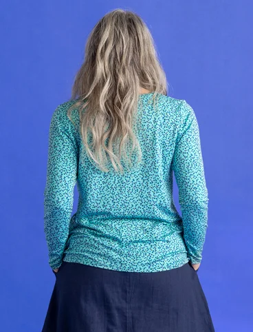 “Helga” jersey top in lyocell/spandex - jade/patterned