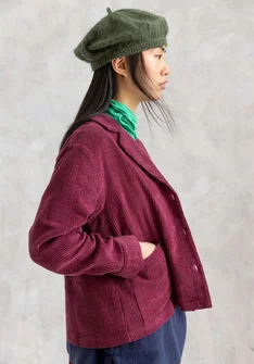 “Rime” corduroy jacket in organic cotton - burgundy