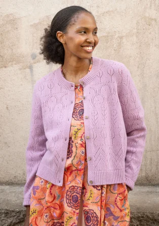 Gilet "Karamell" en laine d’agneau/polyamide - lilas