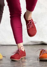 Lace-up shoes in nubuck - lingonberry