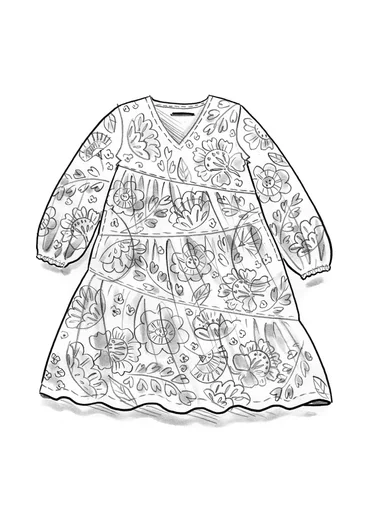 Vävd klänning "Okinawa" i bomull - papegojröd