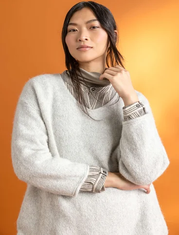 Alpaca blend sweater - feather/melange