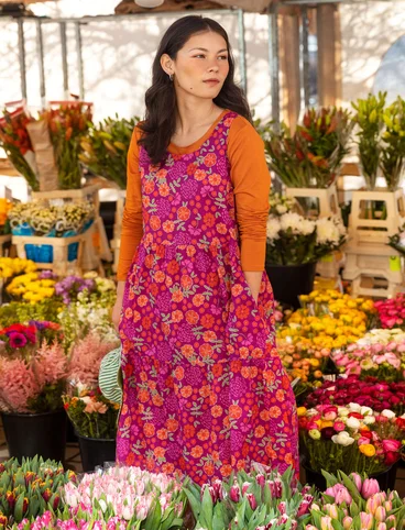 Vevd kjole «Bouquet» i økologisk bomull - rosa orkidé