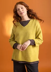 Alpaca blend sweater - olive oil/melange