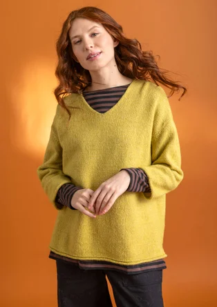 Sweater in an alpaca blend - olive oil/melange