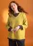 Alpaca blend sweater (olive oil/melange S)