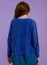 “Pezenas” linen/recycled cotton pointelle cardigan (brilliant blue S)