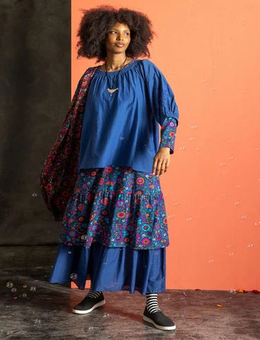 “Rupangi” jersey dress in organic cotton - indigo blue