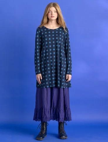 “Tyra” jersey tunic in organic cotton/modal - dark indigo/patterned