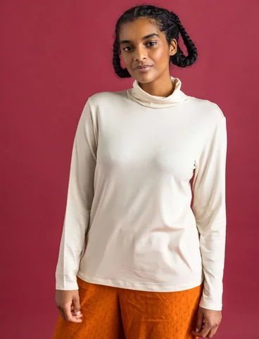 Lyocell/elastane jersey polo-neck top - feather