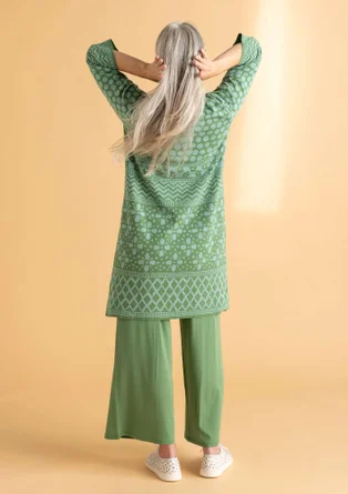 “Inez” knit dress in recycled/organic cotton - elm green