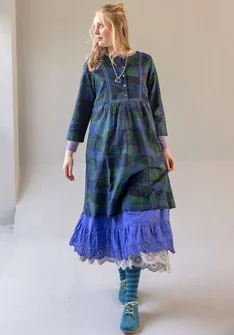 “Alaska” woven dress in organic cotton/linen - dark indigo