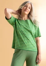 Organic cotton jersey top - basil/pea green