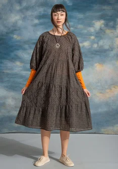 “Duha” woven organic cotton dress - dark ash grey