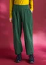 Pantalon en jersey de coton biologique/élasthanne (vert foncé XS)