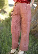 “Willow” woven pants in organic cotton - henna