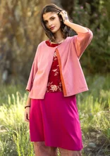 Cardigan in natural dyed organic cotton/wool - cherry blossom