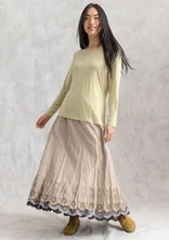 Woven petticoat slip in organic cotton - dark natural