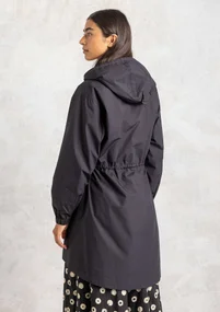 Parka tissée en coton biologique - noir