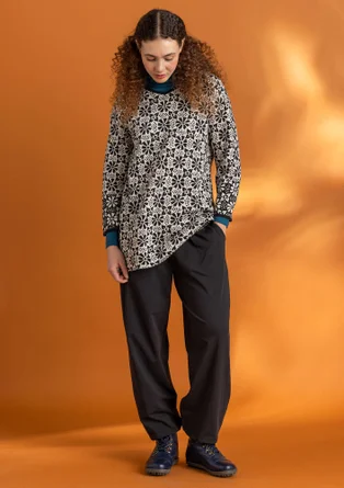 Jersey pants in organic cotton/spandex - black