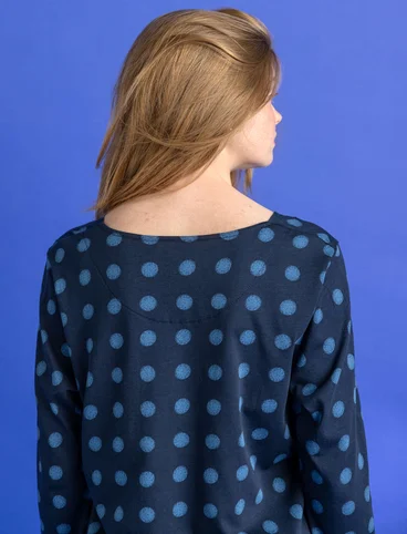 “Tyra” jersey tunic in organic cotton/modal - dark indigo/patterned