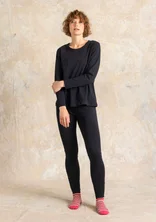“Ebba” dotted/solid-colour jersey leggings in organic cotton/elastane - black