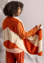 “Ray” knit vest in a lambswool blend - burnt orange/light sand