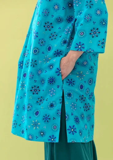 Kleid „Daisy“ aus Bio-Baumwollgewebe - lagunenblau