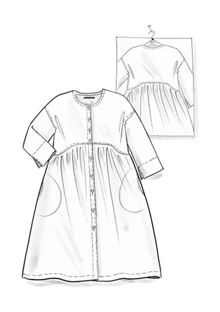 Kleid „Agnes“ aus Bio-Baumwollgewebe - schwarz