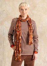 “Frida” patterned shawl in organic cotton - chestnut
