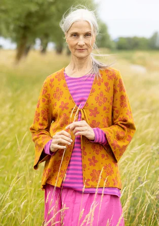 “Flora-Li” cardigan in organic/recycled cotton - curry