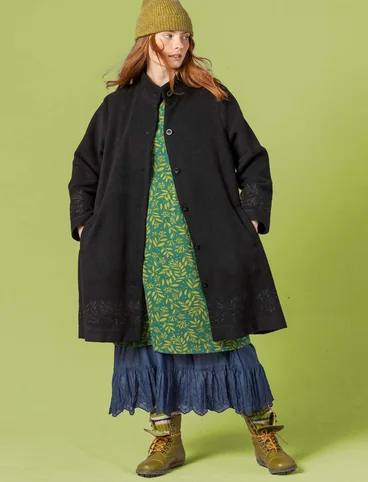 Mantel „Mynta“ aus recycelter Wolle/Polyester - schwarz