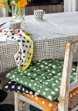 “Mary” seat cushion in organic cotton - coriander