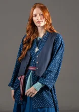 Woven vest in organic cotton - ink blue