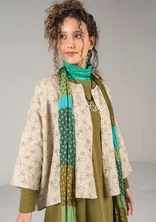 Woven “Bodil” blouse in linen - dark natural/patterned