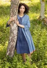 Vävd klänning ”Ava” i ekologisk bomull - linblå