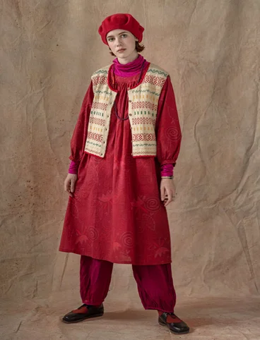 Robe "Krita" en tissu de coton biologique - cranberry