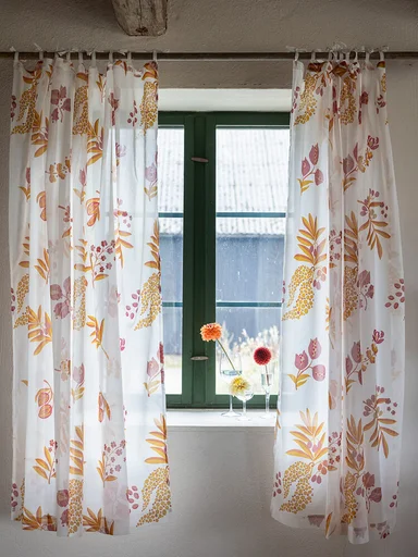 Short “Olives” curtain in organic cotton