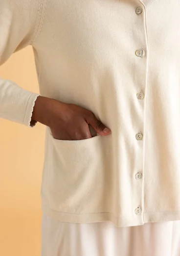 Cardigan in organic/recycled cotton - undyed