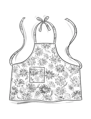 “Sunflower” apron in organic cotton/linen - light sand