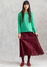 Woven petticoat slip in organic cotton - aubergine