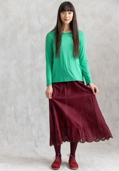 Unterrock aus Bio-Baumwollgewebe - aubergine