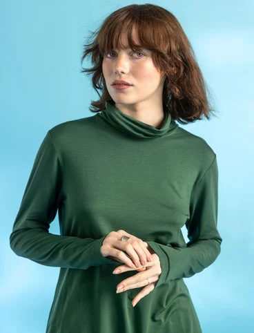 Jersey-Rollkragenshirt aus Lyocell/Elasthan - dunkelgrün