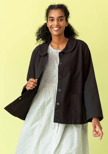 Veste ”Daisy” en coton biologique tissé - noir