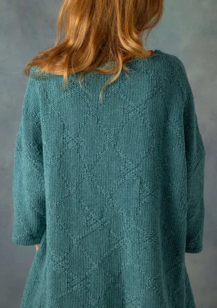 Strickjacke „Thessaloniki“ aus Recycling-Wollgemisch - teal-melange