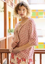 “Haldi” knit cardigan in organic cotton - flamingo