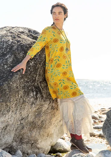 “Bhumika” jersey dress in organic cotton/modal - pineapple