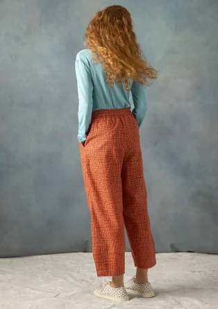 “Pavement” woven organic cotton trousers - apricot