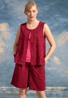 “Runa” organic cotton jersey top - purple red