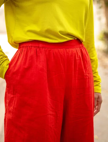 Pantalon "Elsa" en coton biologique tissé - rouge perroquet